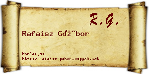 Rafaisz Gábor névjegykártya